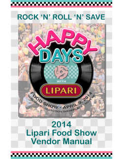 2014 Lipari Food Show Vendor Manual ROCK ‘N’ ROLL ‘N’ SAVE
