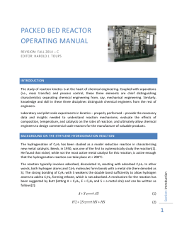 PACKED BED REACTOR OPERATING MANUAL