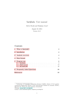 Samβada: User manual Contents Sylvie Stucki and Stéphane Joost August 10, 2014