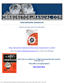 www.carburetor-manual.com &#34;The ABC's of Carburetion&#34; Would you like some Free Manuals?