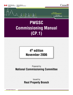 PWGSC Commissioning Manual (CP.1)
