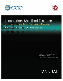 This LMD AP manual is current as of April 15, 2014.
