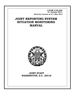 JOINT REPORTING SYSTEM SITUATION MONITORING MANUAL JOINT STAFF
