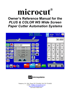 microcut  Owner’s Reference Manual for the PLUS &amp; COLOR WS Wide Screen