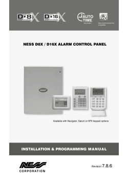 7.8.6 InstallatIon &amp; programmIng manUal ness D8x / D16x alarm Control panel Revision