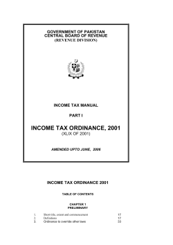 INCOME TAX ORDINANCE, 2001