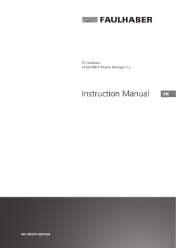 Instruction Manual EN PC-Software FAULHABER Motion Manager 5.2