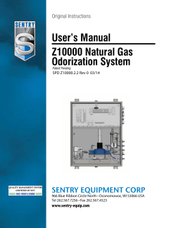 User’s Manual Z10000 Natural Gas Odorization System Sentry equipment Corp