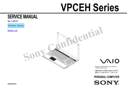 VPCEH Series Sony Confidential SERVICE MANUAL
