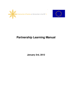 Partnership Learning Manual  January 3rd, 2012