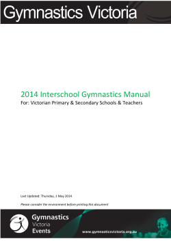 2014 Interschool Gymnastics Manual Last Updated: Thursday, 1 May 2014