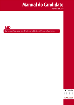 Manual do Candidato MD Ingresso em 2015
