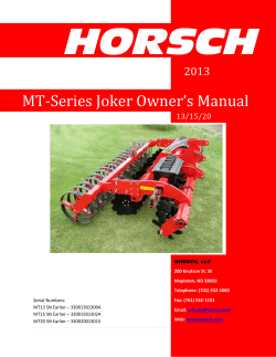MT-Series Joker Owner’s Manual 2013 13/15/20