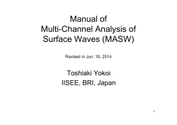Manual of Multi-Channel Analysis of Surface Waves (MASW) Toshiaki Yokoi