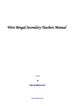 West Bengal Secondary Teachers Manual v 1.2 by