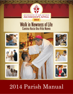 2014 Parish Manual 2014 Archbishop’s Appeal