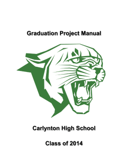 Graduation Project Manual  Carlynton High School Class of 2014