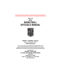 BASKETBALL OFFICIALS MANUAL 2011-13 NFHS