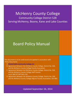 McHenry County College  Board Policy Manual Community College District 528
