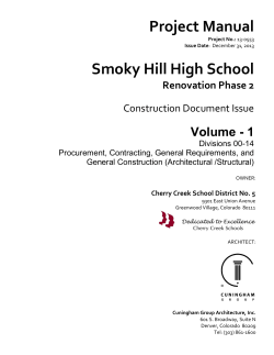 Project Manual Smoky Hill High School Volume - 1 Renovation Phase 2