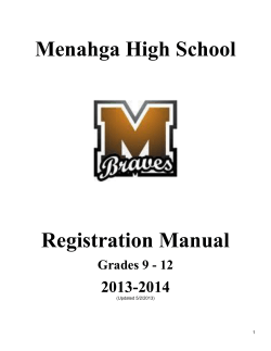 Menahga High School  Registration Manual 2013-2014