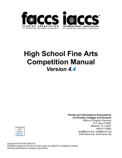 High School Fine Arts Competition Manual Version 4.