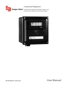 User Manual Industrial Registers Model ER-9 Digital Resettable Totalizer and