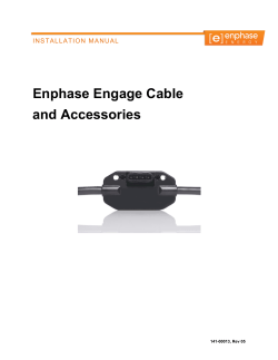 Enphase Engage Cable and Accessories  INSTALLATION MANUAL