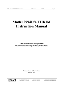 Model 2994D/4 THRIM Instruction Manual This instrument is designed for