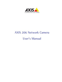 AXIS 206 Network Camera User’s Manual