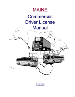 MAINE Commercial Driver License Manual