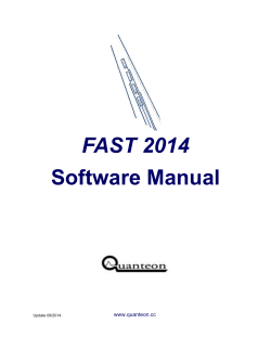 FAST 2014 Software Manual  www.quanteon.cc