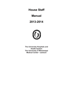 House Staff Manual 2013-2014