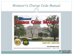 Missouri’s Charge Code Manual By: Heather Elder 12-12-2013