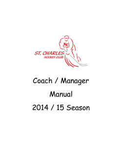 Coach / Manager Manual 2014 / 15 Season