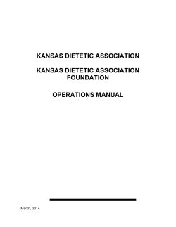 KANSAS DIETETIC ASSOCIATION  FOUNDATION OPERATIONS MANUAL