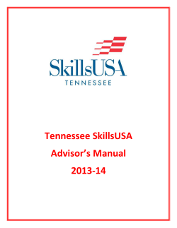 Tennessee SkillsUSA Advisor’s Manual 2013-14