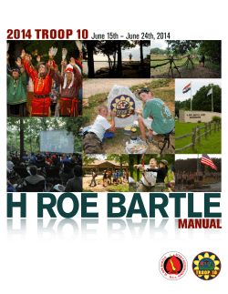 H ROE BARTLE 2014 TROOP 10 MANUAL June 15th – June 24th, 2014
