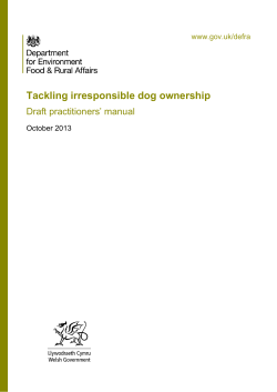 Tackling irresponsible dog ownership Draft practitioners’ manual www.gov.uk/defra October 2013