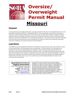 Missouri Oversize/ Overweight