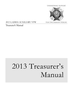 2013 Treasurer’s Manual Treasurer’s Manual