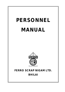 PERSONNEL MANUAL FERRO SCRAP NIGAM LTD. BHILAI