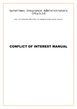 CONFLICT OF INTEREST MANUAL Suretimes Insurance Administrators (Pty)Ltd