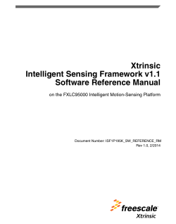 Xtrinsic Intelligent Sensing Framework v1.1 Software Reference Manual