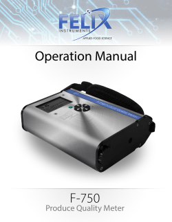 Operation Manual F-750 Produce Quality Meter
