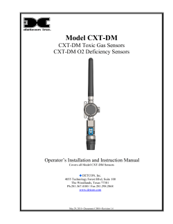 Model CXT-DM CXT-DM Toxic Gas Sensors CXT-DM O2 Deficiency Sensors