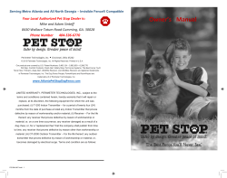 Owner’s Manual  Your Local Authorized Pet Stop Dealer is: