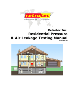 Residential Pressure &amp; Air Leakage Testing Manual Retrotec Inc.