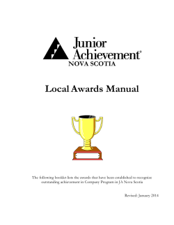 Local Awards Manual  NOVA SCOTIA