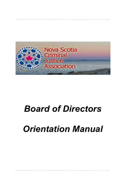 Board of Directors  Orientation Manual